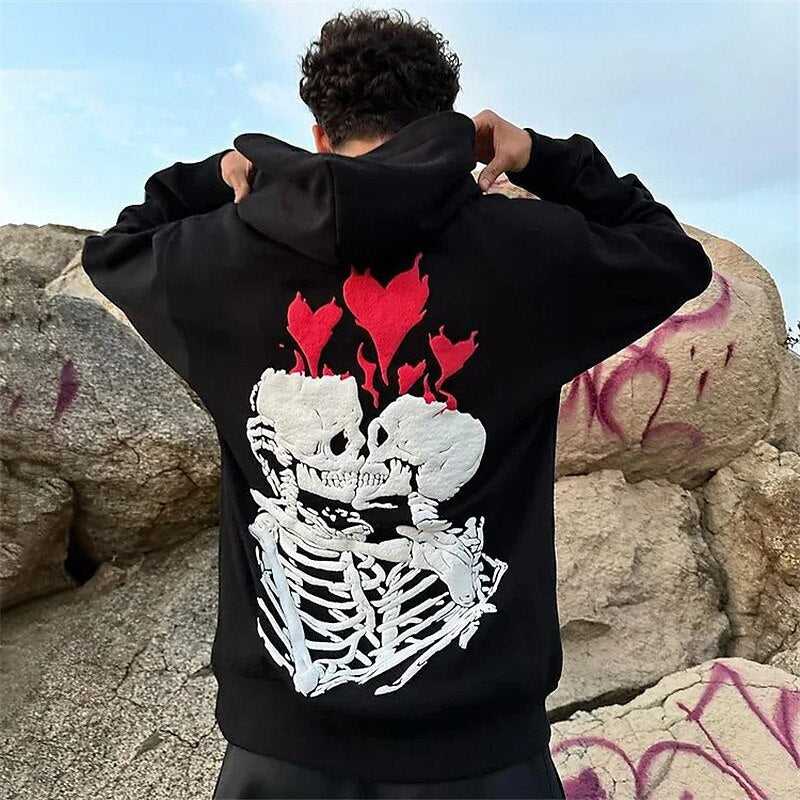 Skull Pattern Casual Hoodie