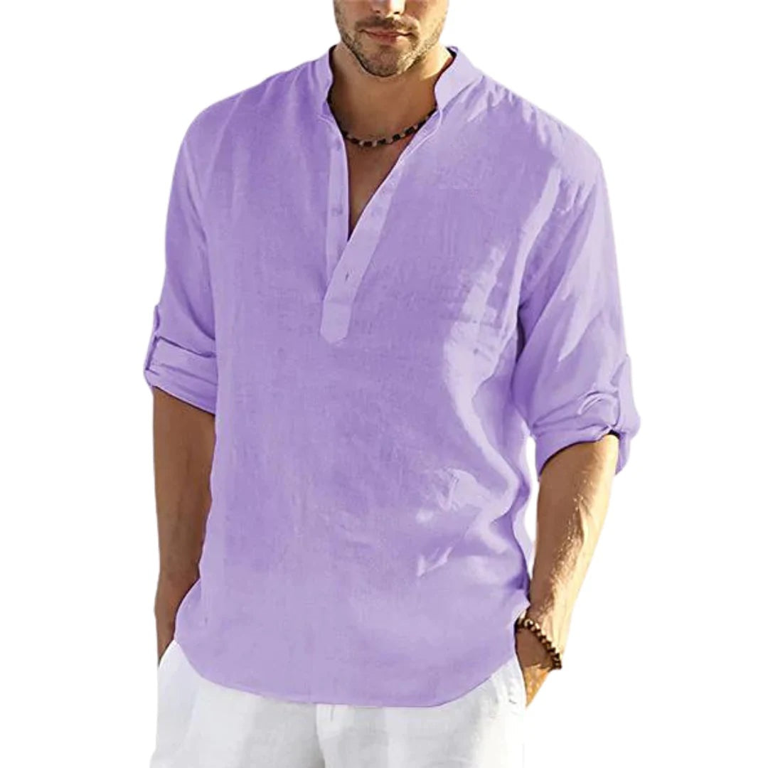 Casual Cotton Linen  Long Sleeve Shirt